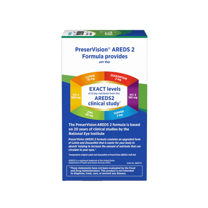 PreserVision AREDS 2 Eye Vitamins, #1 Eye Doctor Recommended Brand, Lutein and Zeaxanthin Supplement with Vitamin C, Vitamin E, Zinc, and Copper, 120 Softgels (Minigels)